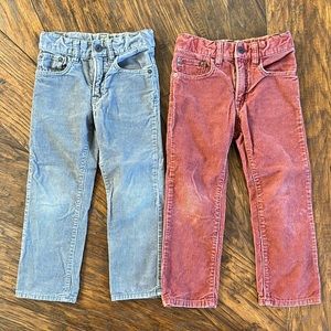 Set of (2) Gap Corduroy Jean style plans- 4T